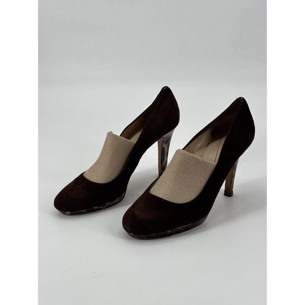 Kate Spade Brown Suede Platform Leopard Print Heels Women's Size 8B